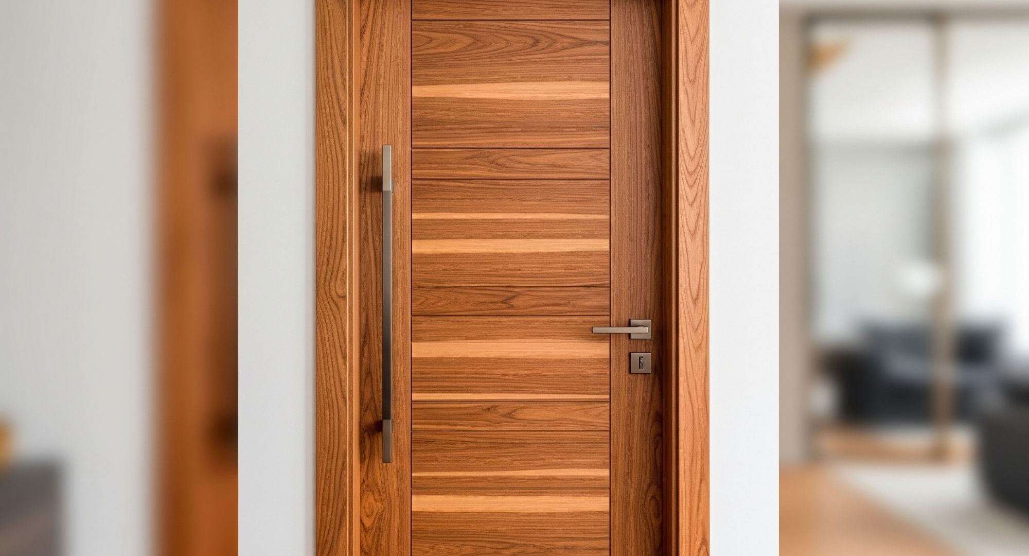 A featured image showing a beautifully crafted custom wooden door.